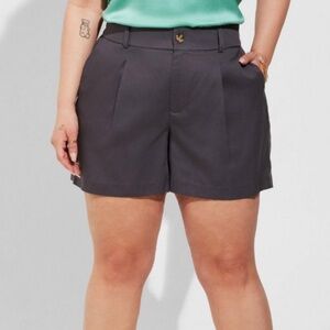 Torrid - Studio Linen Lightweight Gray Grey Short w Pockets - 18 / 2X